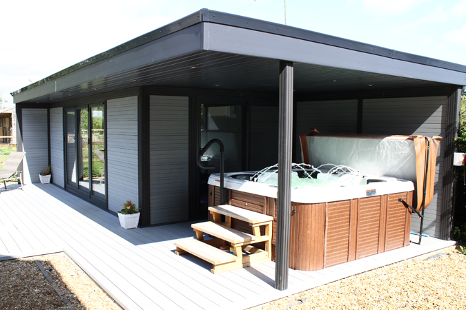 Hot tub composite garden room Kings Lynn Norfolk