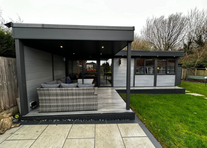 The Potting Shed Dark Grey Garden Room With Canopy (2)